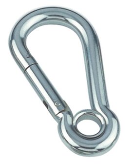 RVS karabijnhaak met kous 120x11mm
