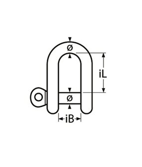 RVS D-sluiting 3mm kort