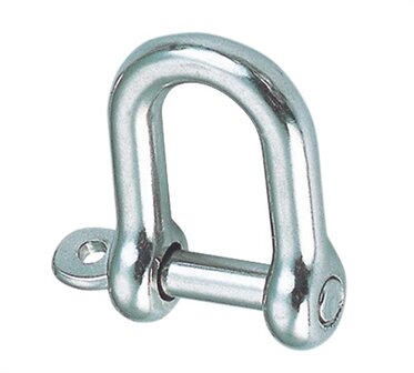 RVS D-sluiting met geborgde pen &Oslash;10mm