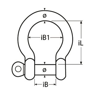 RVS H-sluiting met geborgd pen &Oslash;10mm