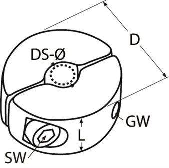 2 ringen vast met 2 inbus schroeven voor staalkabel 8mm