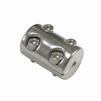 2 ringen vast met 4 inbus schroeven voor staalkabel 8mm