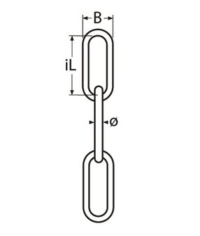 Ketting langschalmig DIN 763 A4 8mm