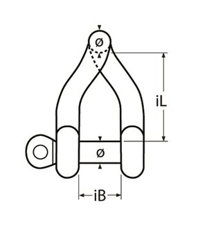 RVS gedraaide sluiting met losse pen 12mm
