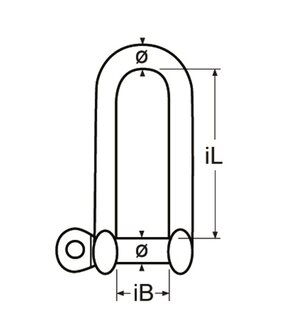 RVS D-sluiting 6mm lang
