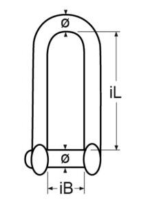 RVS D-sluiting 5mm lang met torx pen