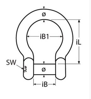 RVS Harp-sluiting 8mm met inbus pen 