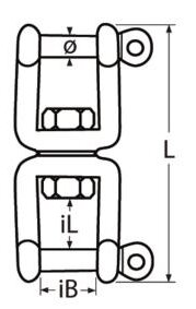RVS wartel gaffel - gaffel &Oslash; 8mm