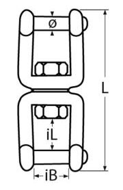 RVS wartel gaffel - gaffel met torx pen &Oslash; 5mm