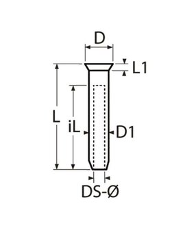 Domehead-terminal (industrie) klein voor 6mm draad