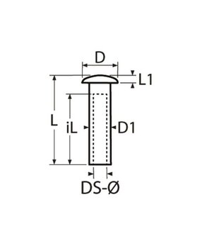 Domehead-terminal (industrie) bol kop klein voor 4mm draad