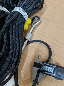 Dyneemlijn 6mm aan beide kanten design pelikaanhaak M8 