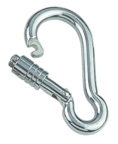 RVS karabijnhaak met lente slot 80 x 8 mm