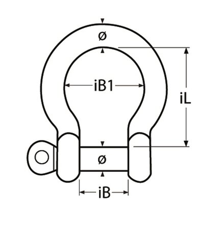 RVS H-sluiting met geborgd pen Ø10mm