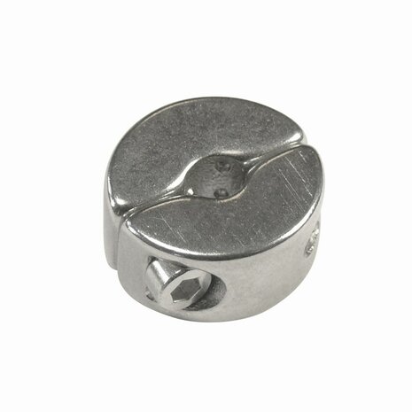 2 ringen vast met 2 inbus schroeven voor staalkabel 8mm