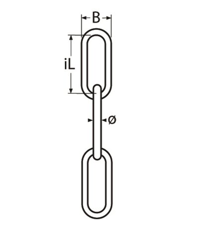 Ketting langschalmig DIN 763 A4 8mm