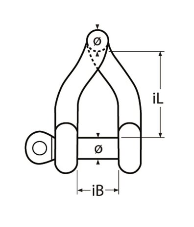 RVS gedraaide sluiting met losse pen 12mm