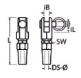 Kabelbevestiging met gaffel terminal voor 4mm draad