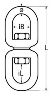 RVS wartel oog - oog Ø 16mm