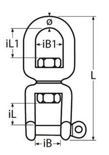 RVS wartel oog - gaffel Ø 6mm