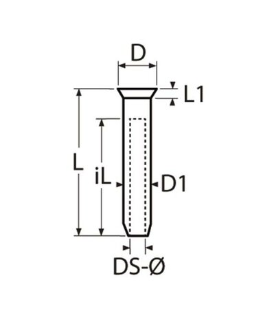 Domehead-terminal (industrie) klein voor 2mm draad