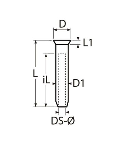 Domehead-terminal (industrie) klein voor 6mm draad