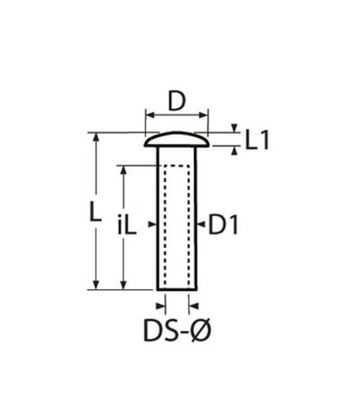 Domehead-terminal (industrie) bol kop klein voor 4mm draad