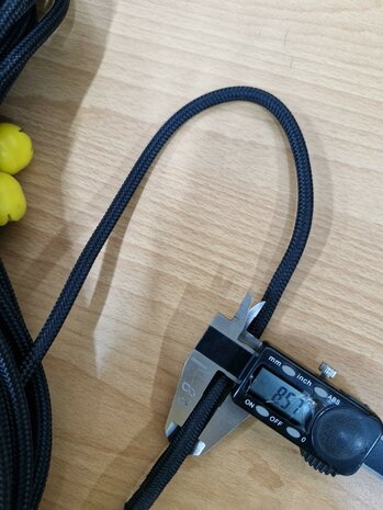 Dyneemlijn 8mm aan beide kanten design pelikaanhaak M8 